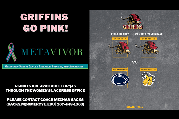 Griffins Go Pink Team with METAvivor to Raise Breast Cancer Awareness