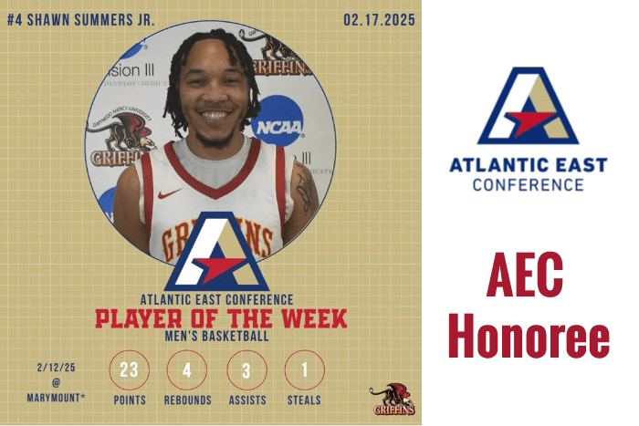 GMercyU Athletics Announces AEC Honors for February 9 – February 15