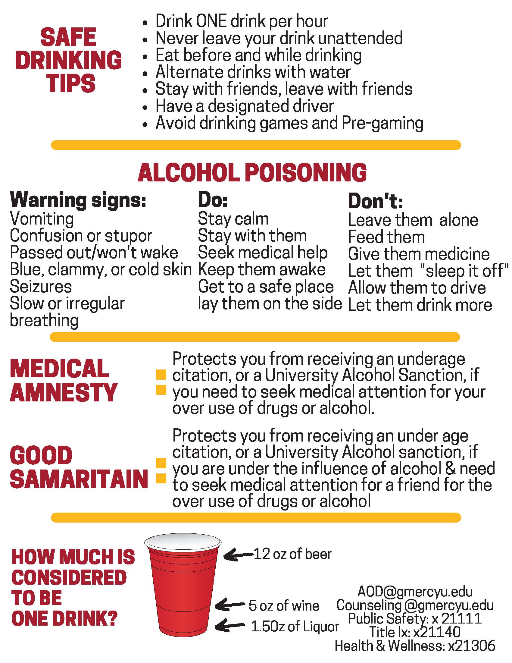 Alcohol Safety Tips Gwynedd Mercy University